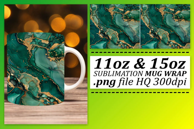 Enchanting Marble Design Mug Wrap, Sublimation, 11oz 15oz Sublimation afrosvg 