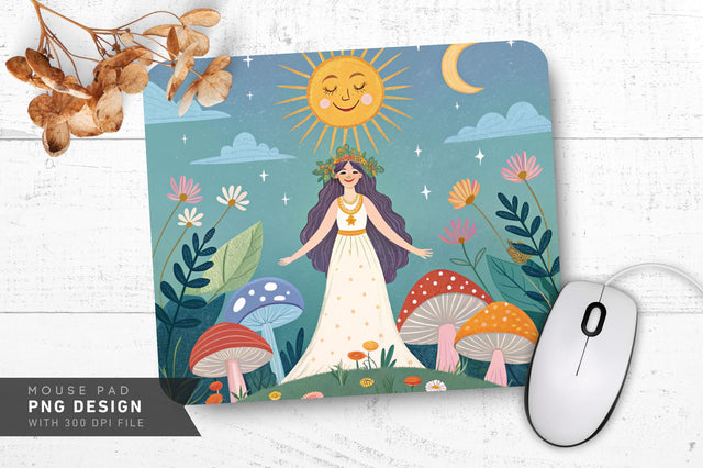 Enchanting Mushroom Scene Mousepad Sublimation Regulrcrative 