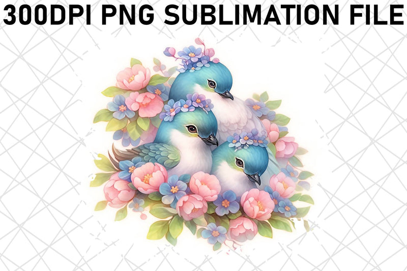 Enchanting Watercolor Birds in Sublimation Sublimation afrosvg 