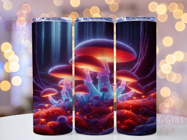 Enchanting & Whimsical Mushroom Tumbler, 3D Fungi Design, Psychedelic Sublimation, Fairy Core Tumbler, Whimsical Mushroom Wrap, Cottagecore Tumbler Design, DIY Fantasy Tumbler Sublimation SvggirlplusArt 