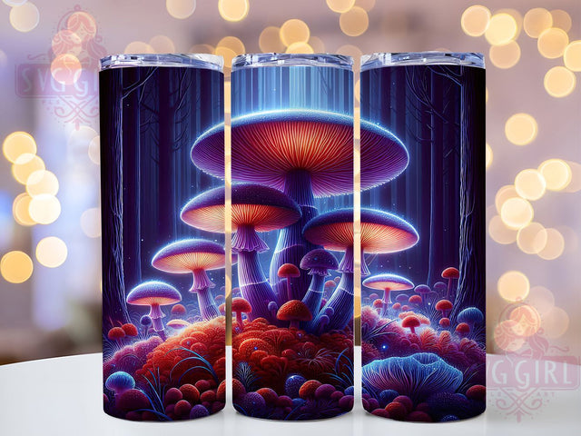 Enchanting & Whimsical Mushroom Tumbler, 3D Fungi Design, Psychedelic Sublimation, Fairy Core Tumbler, Whimsical Mushroom Wrap, Cottagecore Tumbler Design, DIY Fantasy Tumbler Sublimation SvggirlplusArt 