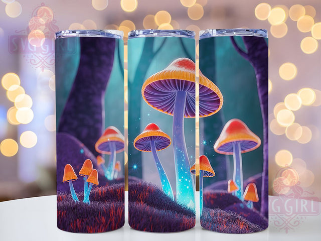 Enchanting & Whimsical Mushroom Tumbler, 3D Fungi Design, Psychedelic Sublimation, Fairy Core Tumbler, Whimsical Mushroom Wrap, Cottagecore Tumbler Design, DIY Fantasy Tumbler Sublimation SvggirlplusArt 