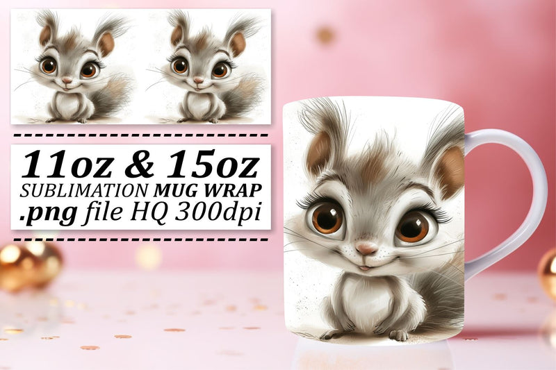 Enchanting Wildlife Watercolor Mug Design - Sublimation 15oz Sublimation afrosvg 