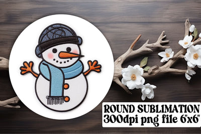Enchanting Winter Delight 3D Embroidered Christmas Circle Sublimation Sublimation afrosvg 