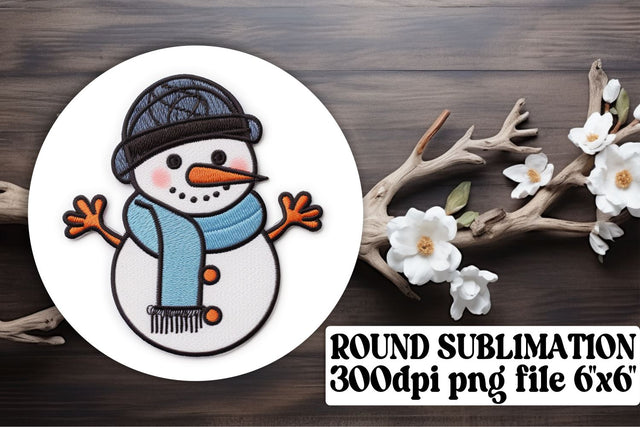 Enchanting Winter Delight 3D Embroidered Christmas Circle Sublimation Sublimation afrosvg 