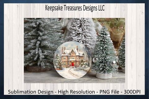 Enchanting Winter Village Scenes Circular Coasters Set Of Four Sublimation PNG Sublimation Keepsake Treasures Designs LLC. 