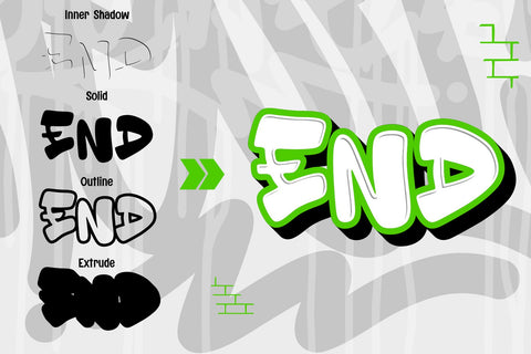 Endless Fusion - 3d Outlined Graffiti Letters Font Mozzatype 