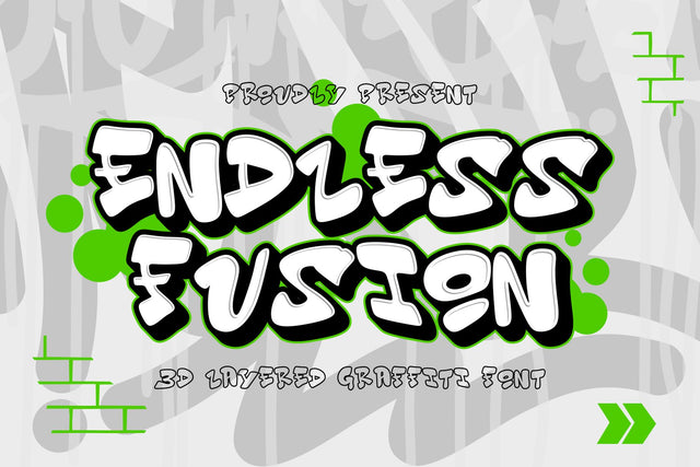 Endless Fusion - 3d Outlined Graffiti Letters Font Mozzatype 