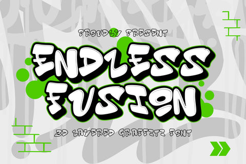 Endless Fusion - 3d Outlined Graffiti Letters Font Mozzatype 