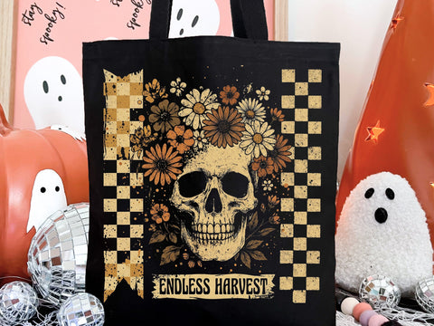 Endless Harvest Skull PNG, Floral Gothic Skeleton Design SVG DesignDestine 