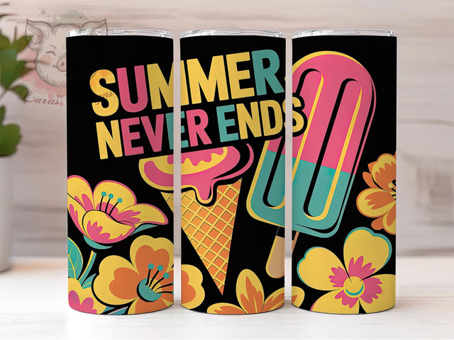 Endless Summer 20oz Tumbler Wrap, Summer Never Ends Sublimation, Coastal Holiday PNG, 20oz Tumbler Wrap, Tropical Lifestyle Design, Beach Vacation Sublimation, Endless Summer Wrap Sublimation Lara' s Designs 