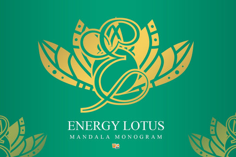 Energy Lotus Mandala Monogram Font Dm Letter Studio 