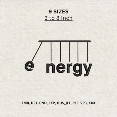 Energy Newton’s Cradle Physics Machine Embroidery Design – Science Teacher Embroidery File Embroidery/Applique DESIGNS PatternFeed8 