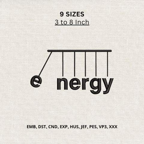 Energy Newton’s Cradle Physics Machine Embroidery Design – Science Teacher Embroidery File Embroidery/Applique DESIGNS PatternFeed8 