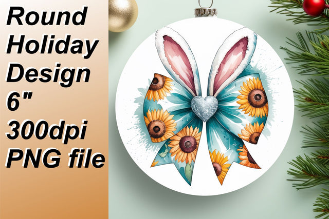 Engaging circle templates for stunning keychains, perfect for gifting., Easter Bunny Sublimation HoodArtCraft 