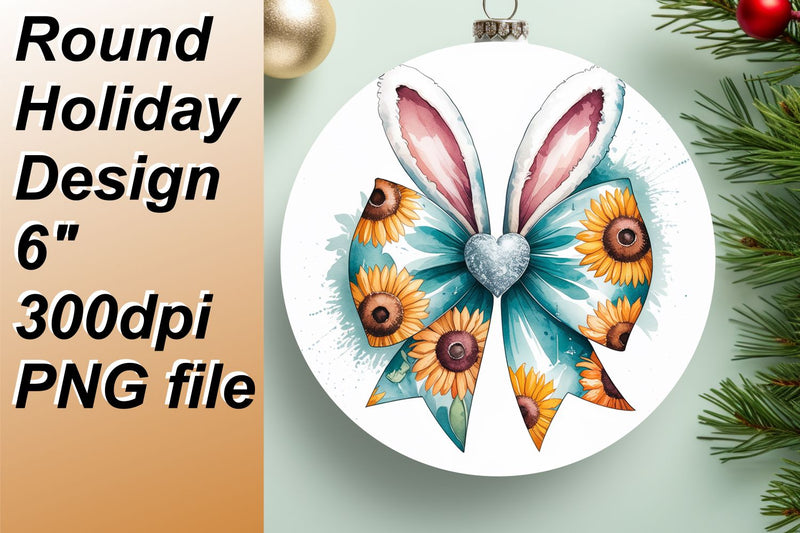 Engaging circle templates for stunning keychains, perfect for gifting., Easter Bunny Sublimation HoodArtCraft 