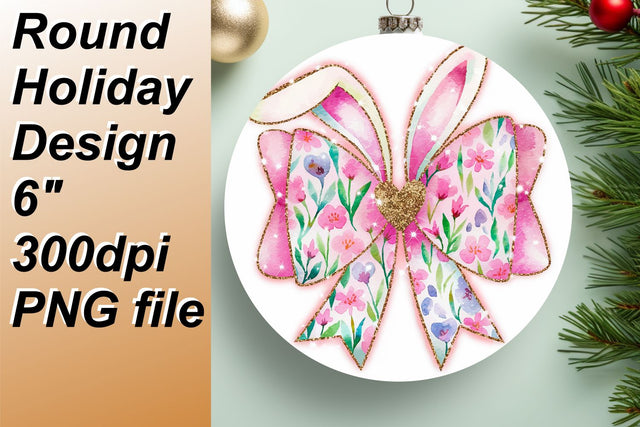 Engaging round designs for captivating keychains, ideal for sublimation., Easter Bunny Sublimation HoodArtCraft 