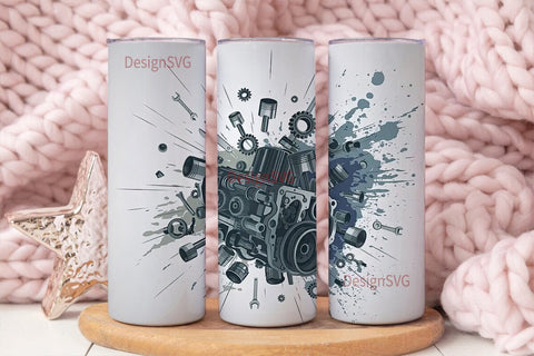 Engine Parts 20oz Tumbler Wrap Sublimation DesignSVG 