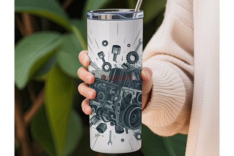 Engine Parts 20oz Tumbler Wrap Sublimation DesignSVG 