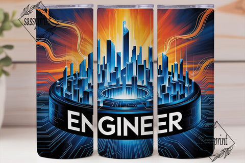 Engineer City 20oz Tumbler Wrap Sublimation sassyprint 