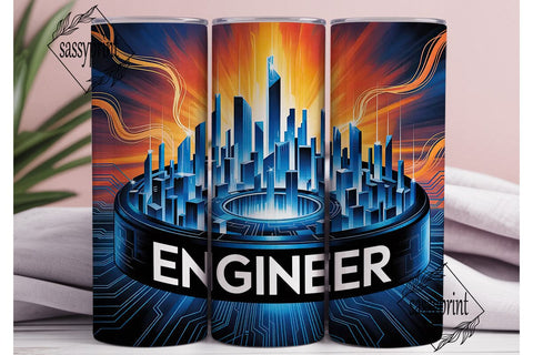 Engineer City 20oz Tumbler Wrap Sublimation sassyprint 