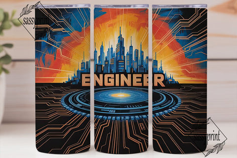 Engineer City 20oz Tumbler Wrap Sublimation sassyprint 