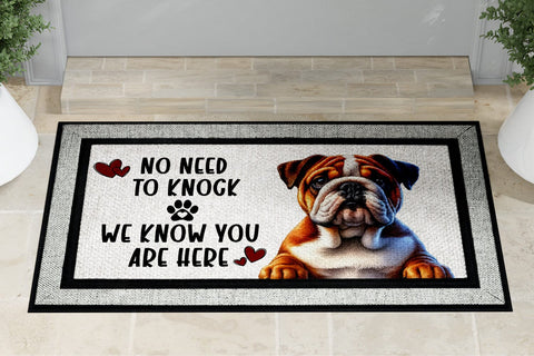 English Bulldog No Need To Knock Doormat Sublimation PNG Sublimation BijouBay 