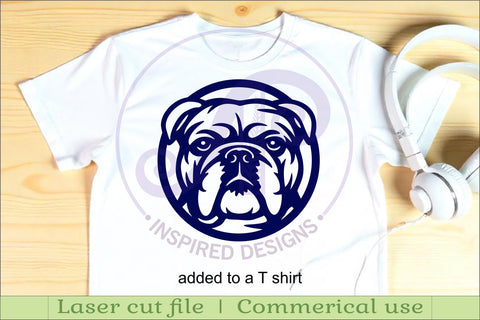 English Bulldog Wall Art SVG Laser Cut Dog Face Circle SVG APInspireddesigns 