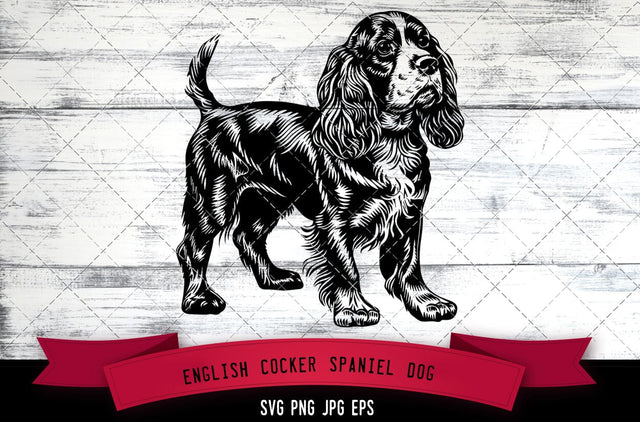 English Cocker Spaniel Dog SVG, Dog SVG, Logo - Digital Download with Commercial License for Cricut, Silhouette, Scan N Cut Crafting SVG Loveleen Kaur 