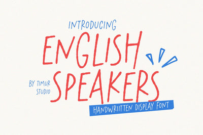 English Speakers - Handwritten Display Font Font Timur type 