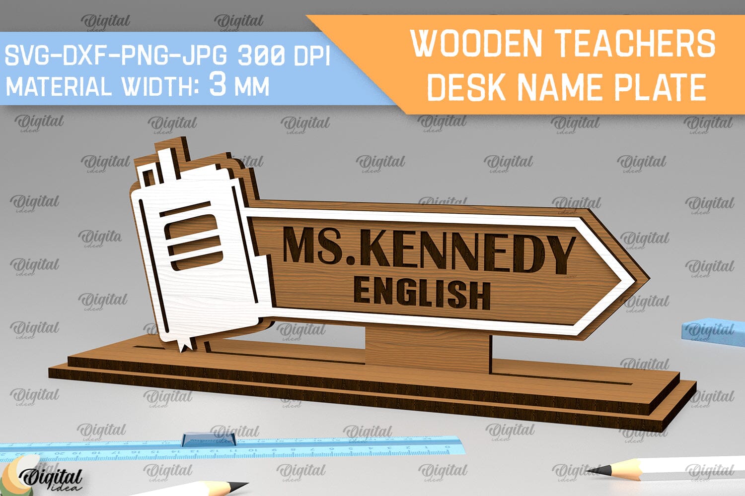 English Teacher Desk Name Plate Laser Cut. Desk Sign SVG - So Fontsy