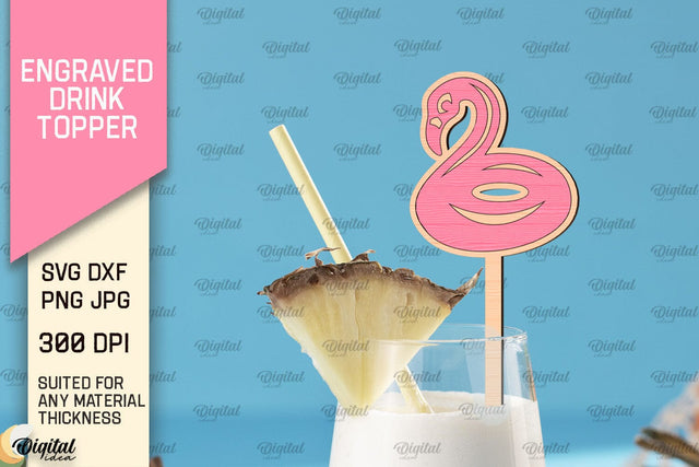 Engraved Drink Topper SVG. Cocktail Topper Laser Cut SVG Evgenyia Guschina 