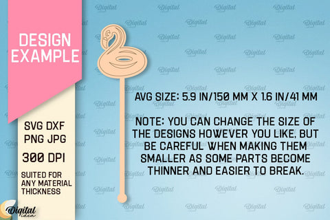 Engraved Drink Topper SVG. Cocktail Topper Laser Cut SVG Evgenyia Guschina 