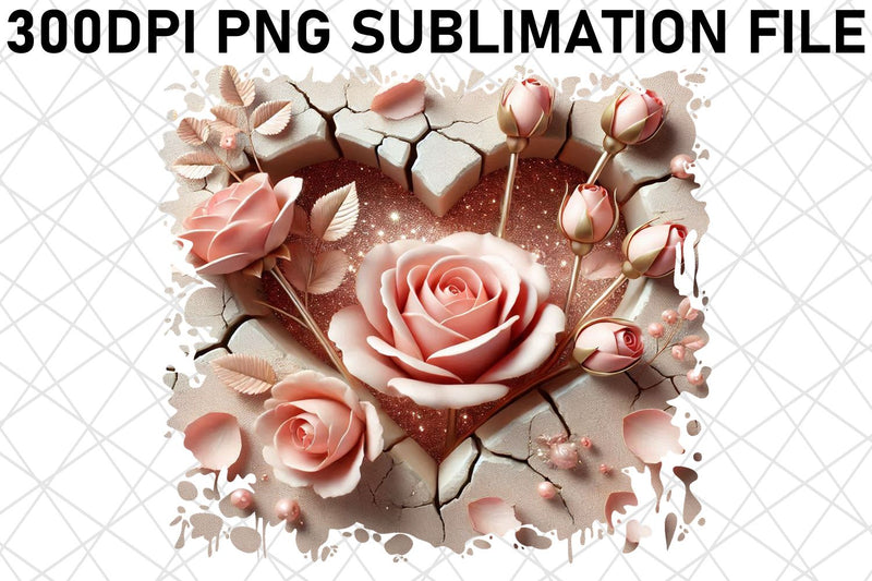 enhance dining! , High-resolution PNG artwork for place mats, 3D Heart Sublimation afrosvg 