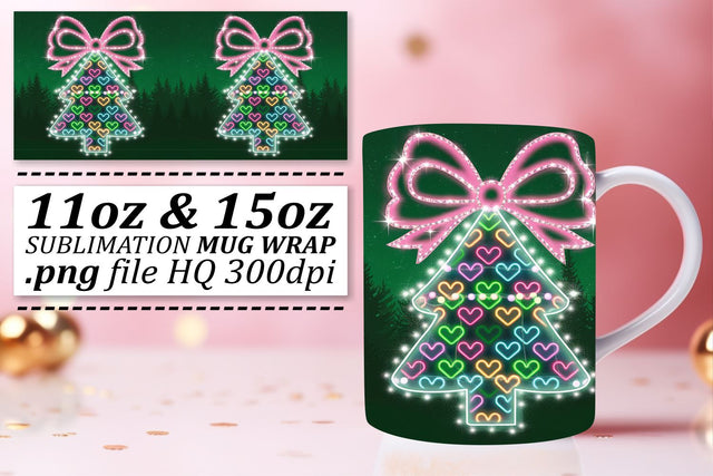 enhance your coffee experience! , Stylish designs for mugs, Neon Xmas Sublimation afrosvg 