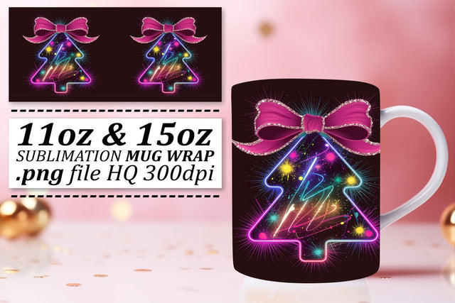 enhance your crafting experience! , Creative mug wraps, Neon Xmas Sublimation afrosvg 