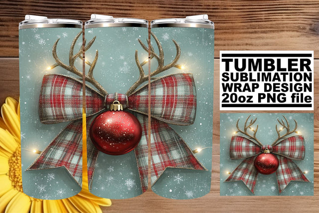enhance your creative flair! , Gorgeous tumbler wrap, Christmas Bow Sublimation afrosvg 