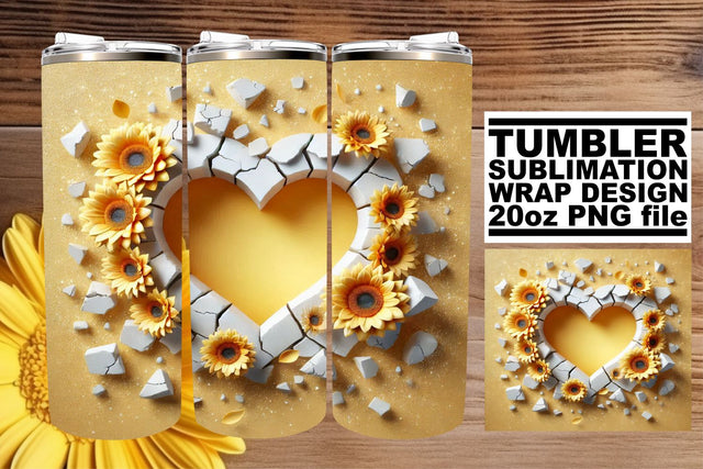 enhance your creativity! , Premium quality tumbler wrap, 3D Heart Sublimation afrosvg 