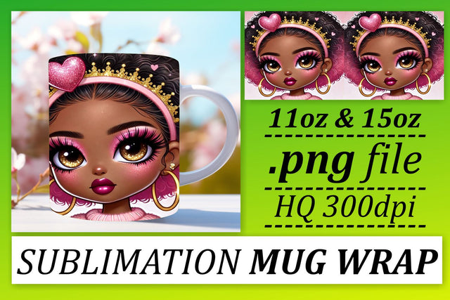 enhance your drinkware collection! , Vibrant mug wraps, Love Girl Sublimation afrosvg 