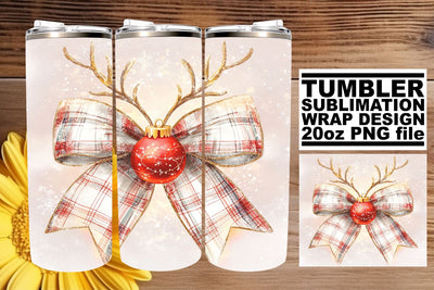 enhance your drinkware style! , Gorgeous tumbler wrap, Christmas Bow Sublimation afrosvg 