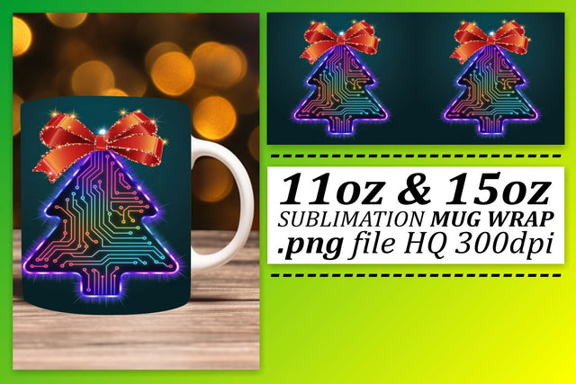 enhance your mug designs! , Sublimation templates, Neon Xmas Sublimation afrosvg 