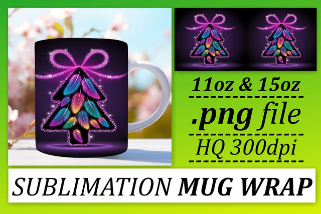 enhance your mug designs! , Sublimation templates, Neon Xmas Sublimation afrosvg 