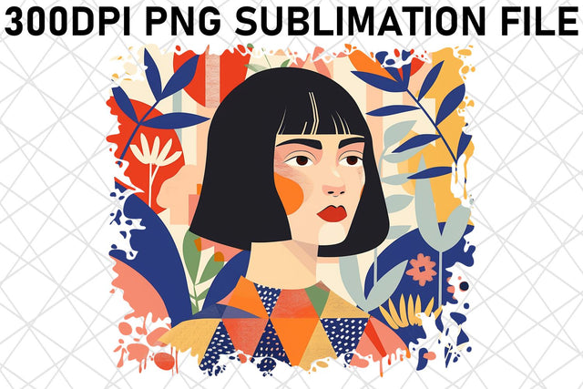 Enigmatic Woman Portrait PNG Design - Sublimation Sublimation afrosvg 