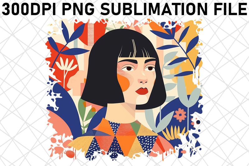 Enigmatic Woman Portrait PNG Design - Sublimation Sublimation afrosvg 