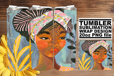 Enigmatic Woman Portrait Tumbler Design - Sublimation 20oz Sublimation afrosvg 