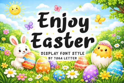 Enjoy Easter Font Prasetya Letter 