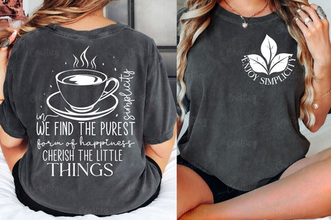 Enjoy simplicity Front and Back SVG T shirt Design SVG Designangry 