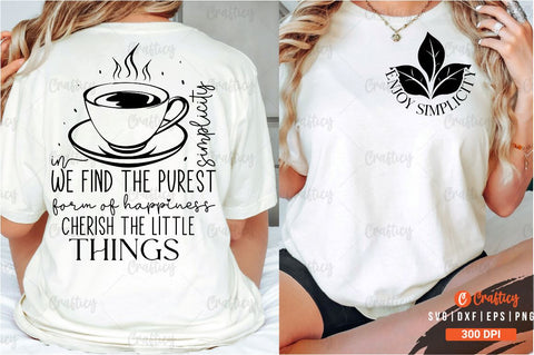 Enjoy simplicity Front and Back SVG T shirt Design SVG Designangry 