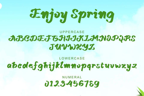 Enjoy Spring Font Prasetya Letter 