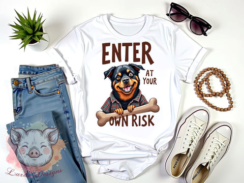 Enter at Your Own Risk, Dog PNG, Sublimation Design, Digital Download, Dog Lovers, Funny Dog Art, Pet Humor, Warning Sign Sublimation Lara' s Designs 